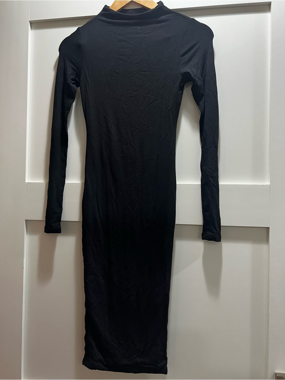 Naked Wardrobe Black Long Sleeve Bodycon Dress - Classic Minimalist